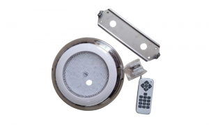Reflector de acero inoxidable LEDS Colores adosable 9W 12V con control remoto 10 programaciones cod. LGT-SDA-S180 - Marca SKY POOL