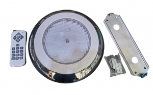 Reflector de acero inoxidable LEDS Colores adosable 35W 12V con control remoto 10 programaciones cod. LGT-SDAS-280 - Marca SKY POOL